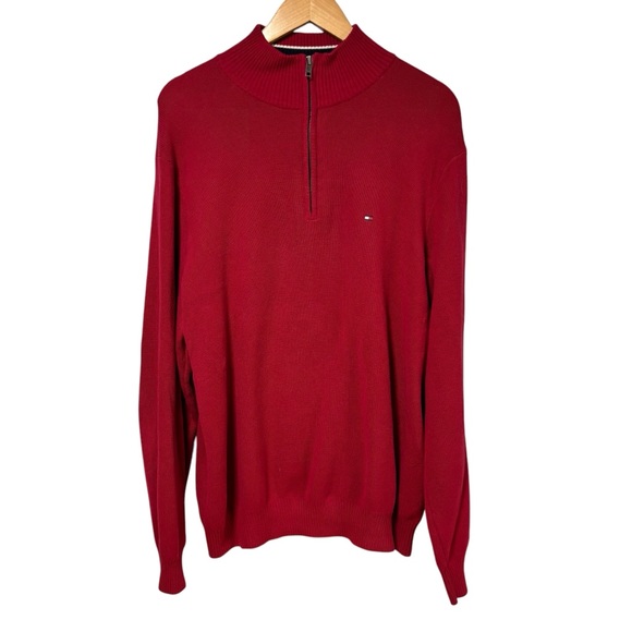Tommy Hilfiger Red Zip‎ Up Sweater - Picture 2 of 10